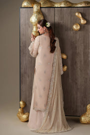 Emaan Adeel Luxury Chiffon Embroidered 3 Piece Unstitched Suit with Organza Borders & Raw Silk Trouser | Star Fabrics