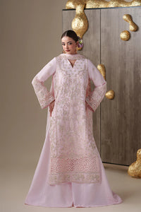 Emaan Adeel Nouvelle Luxury Chiffon Embroidered 3 Piece Unstitched Suit with Front Panels, Organza Borders & Raw Silk Trouser | Star Fabrics