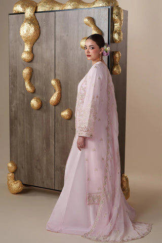 Emaan Adeel Nouvelle Luxury Chiffon Embroidered 3 Piece Unstitched Suit with Front Panels, Organza Borders & Raw Silk Trouser | Star Fabrics