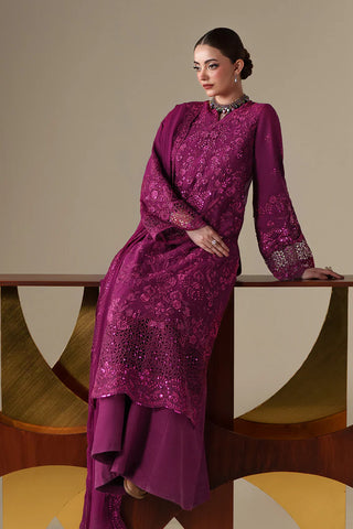 Emaan Adeel Nouvelle Luxury Chiffon New Arrival 3 Piece Unstitched Embroidered Suit with Organza Borders & Raw Silk Trouser | Star Fabrics