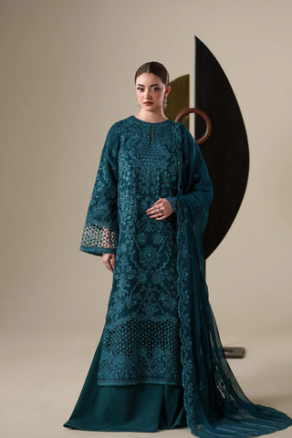 Emaan Adeel Nouvelle Luxury Chiffon New Arrival 3 Piece Unstitched Embroidered Suit with Organza Borders & Raw Silk Trouser | Star Fabrics
