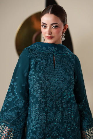 Emaan Adeel Nouvelle Luxury Chiffon New Arrival 3 Piece Unstitched Embroidered Suit with Organza Borders & Raw Silk Trouser | Star Fabrics