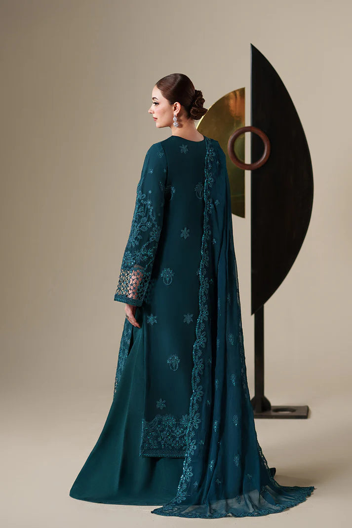 Emaan Adeel Nouvelle Luxury Chiffon New Arrival 3 Piece Unstitched Embroidered Suit with Organza Borders & Raw Silk Trouser | Star Fabrics