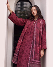 ELARA Premium Embroidered Karandi 3 Piece Suit with Pashmina Shawl