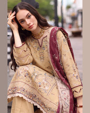 ELARA Premium Embroidered Karandi 3 Piece Suit with Pashmina Shawl