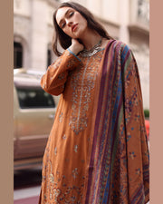 ELARA Premium Embroidered Karandi 3 Piece Suit with Pashmina Shawl