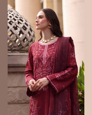 ELARA Premium Embroidered Karandi 3 Piece Suit with Pashmina Shawl