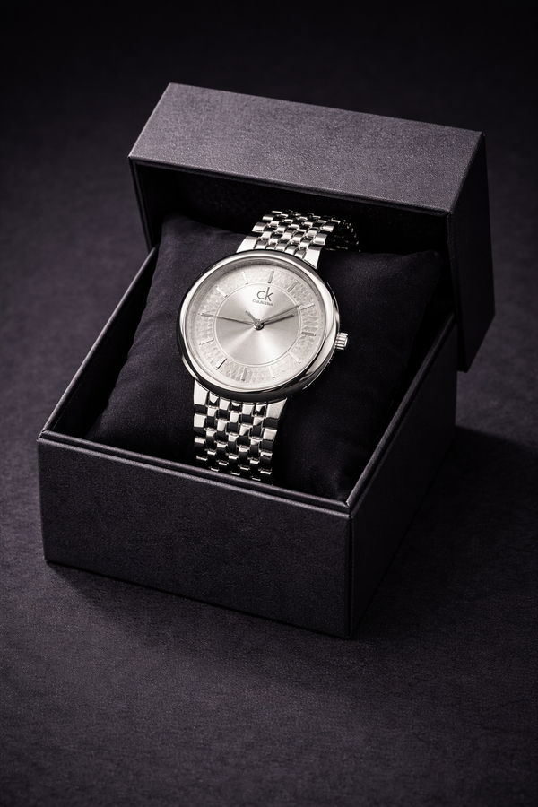 Calvin Klein Women’s Stainless Steel Analog Watch – Minimalist Silver Dial Elegant Bracelet Watch