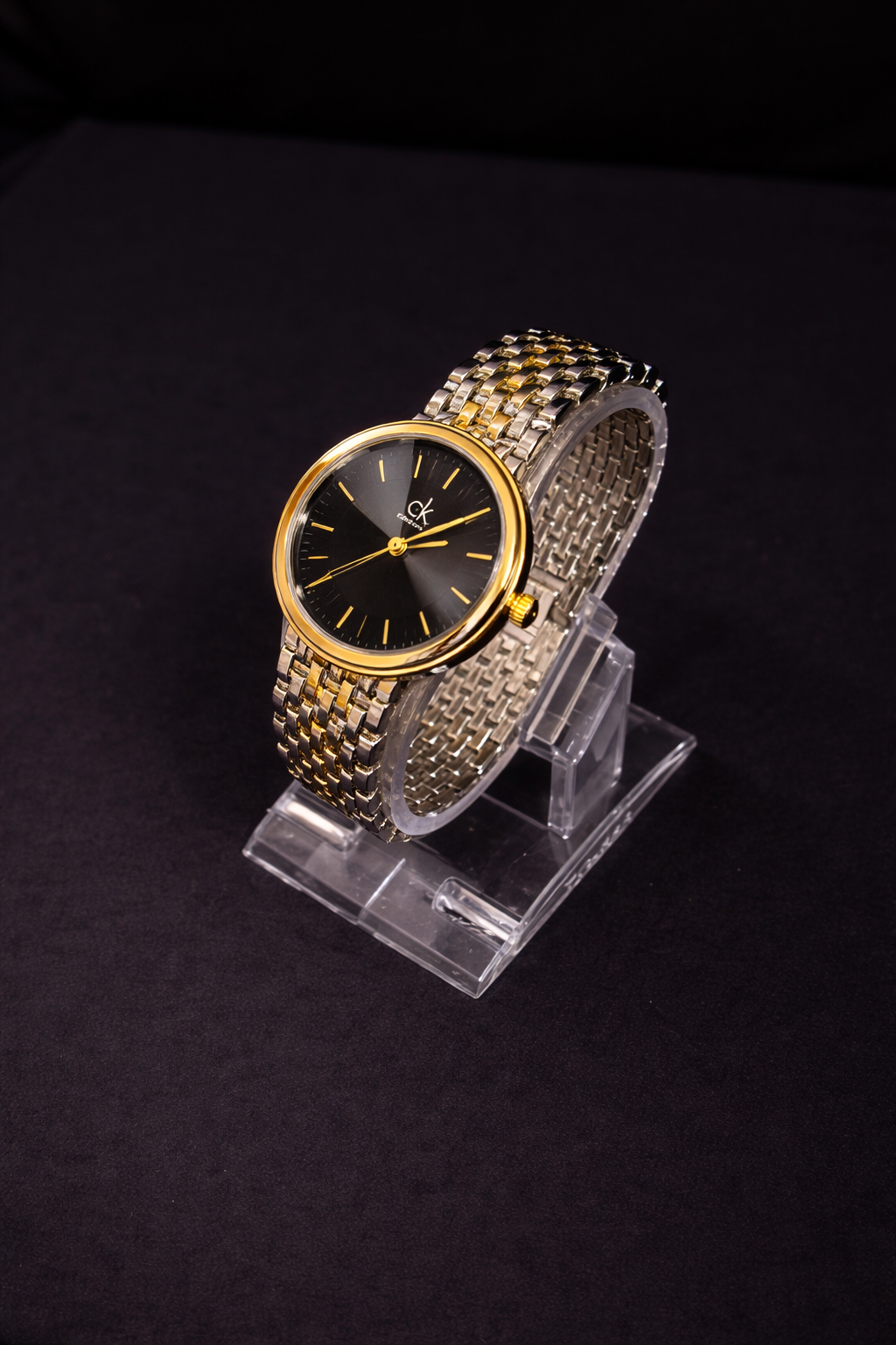 Calvin Klein Twisted Bezel Watch – Two-Tone Gold & Silver Quartz | Star Fabrics