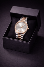 GUCCI G-Timeless Two Tone Rose Gold & Silver Stainless Steel Bracelet Watch – Octagonal Bezel Luxury Watch