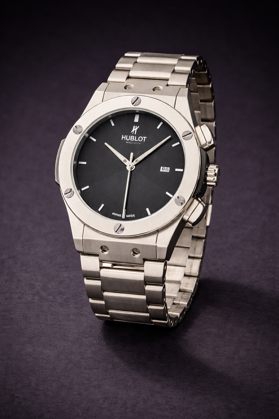 Hublot Classic Fusion Black Dial Watch – Titanium Luxury Timepiece