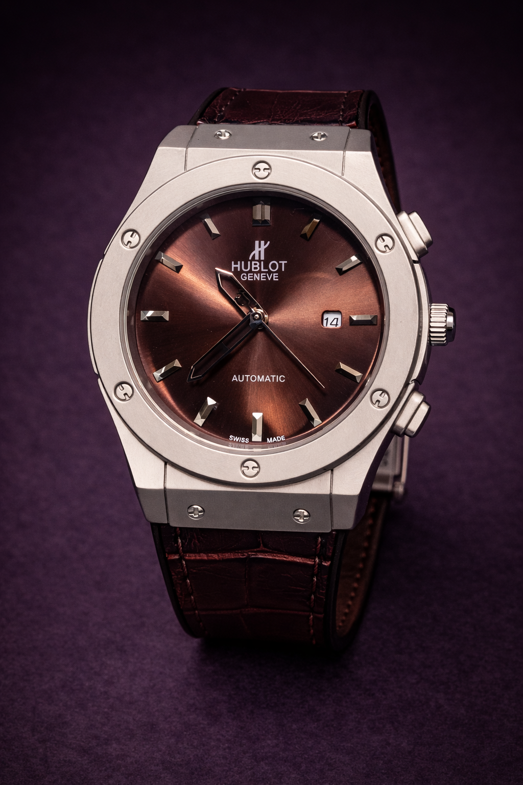 Hublot Classic Fusion Brown Dial Watch – Luxury Leather Strap Edition