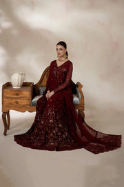 Luxury Embroidered Chiffon Panelled 3 Piece Suit