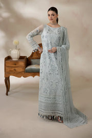 Luxury Embroidered Chiffon 3 Piece Suit with Organza Borders