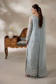 Luxury Embroidered Chiffon 3 Piece Suit with Organza Borders