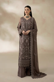 Muted Olive Embroidered Chiffon Formal Suit with Raw Silk Trouser