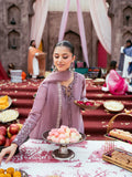 Luxury Silk Embroidered 3 Piece Suit with Organza Dupatta & Sequin Palazzo Pants