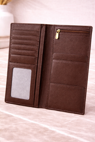Men’s Long Bifold Wallet – Slim PU Leather Card Holder, Cash Organizer & Mobile Phone Wallet