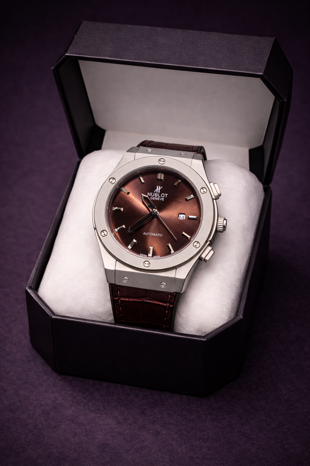 Hublot Classic Fusion Brown Dial Watch – Luxury Leather Strap Edition