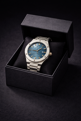 Hublot Classic Fusion Style Titanium Watch – Blue Sunburst Dial Luxury Men’s Wristwatch