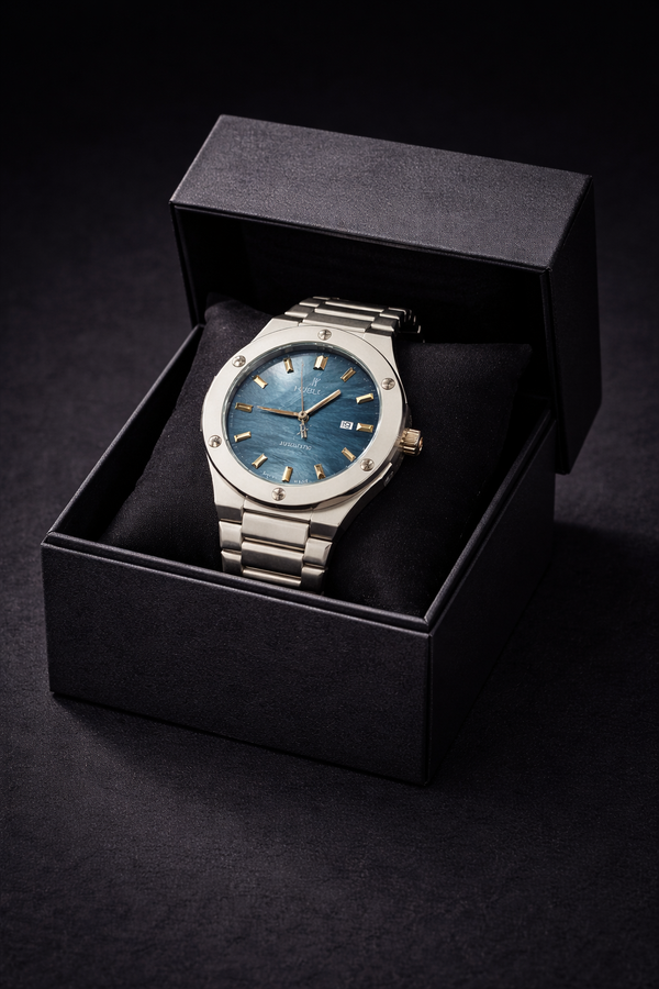 Hublot Classic Fusion Style Titanium Watch – Blue Sunburst Dial Luxury Men’s Wristwatch