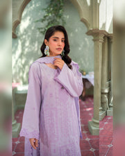 Gul-e-Laila Luxury Embroidered Dhanak 3 Piece Suit with Embroidered Shawl