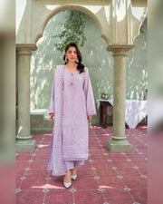 Gul-e-Laila Luxury Embroidered Dhanak 3 Piece Suit with Embroidered Shawl