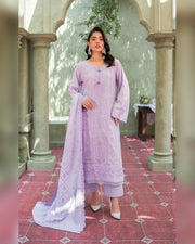 Gul-e-Laila Luxury Embroidered Dhanak 3 Piece Suit with Embroidered Shawl