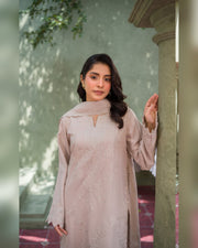 Gul-e-Laila Luxury Embroidered Dhanak 3 Piece Suit with Embroidered Shawl