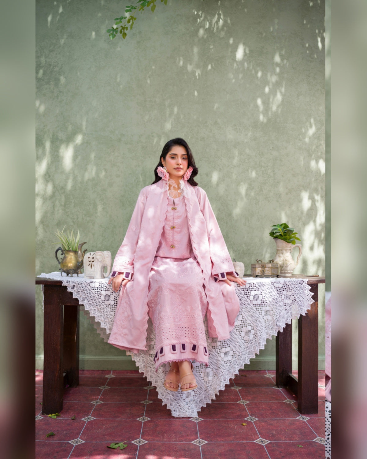 Gul-e-Laila Luxury Embroidered Dhanak 3 Piece Suit with Embroidered Shawl
