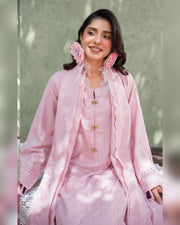 Gul-e-Laila Luxury Embroidered Dhanak 3 Piece Suit with Embroidered Shawl
