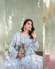 Gul-e-Laila Luxury Embroidered Dhanak 3 Piece Suit with Embroidered Shawl