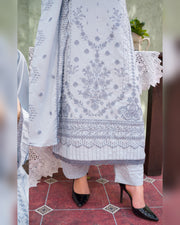 Gul-e-Laila Luxury Embroidered Dhanak 3 Piece Suit with Embroidered Shawl