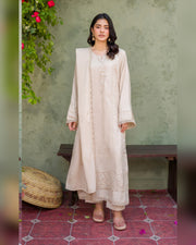 Gul-e-Laila Luxury Embroidered Dhanak 3 Piece Suit with Embroidered Shawl