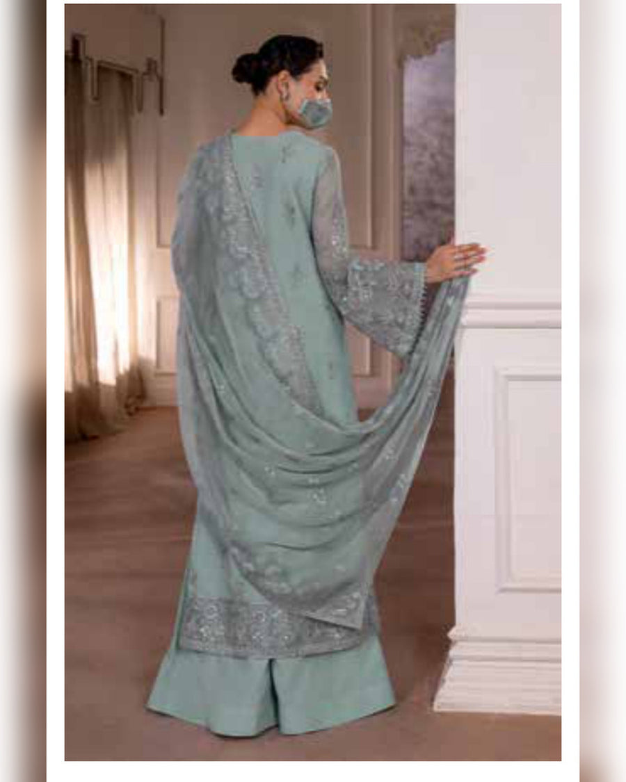 Parisa Safeera by Flossie – Luxury Embroidered Chiffon 3 Piece Unstitched Suit