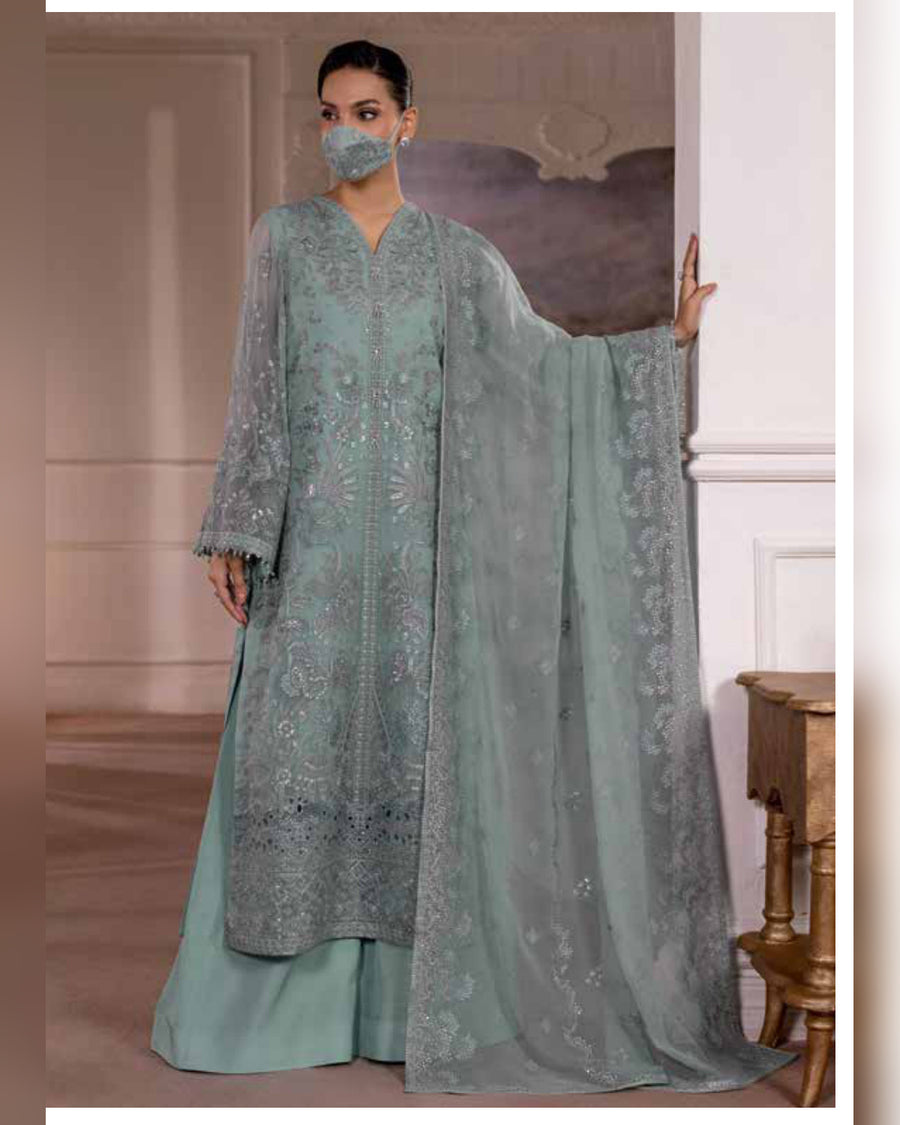Parisa Safeera by Flossie – Luxury Embroidered Chiffon 3 Piece Unstitched Suit