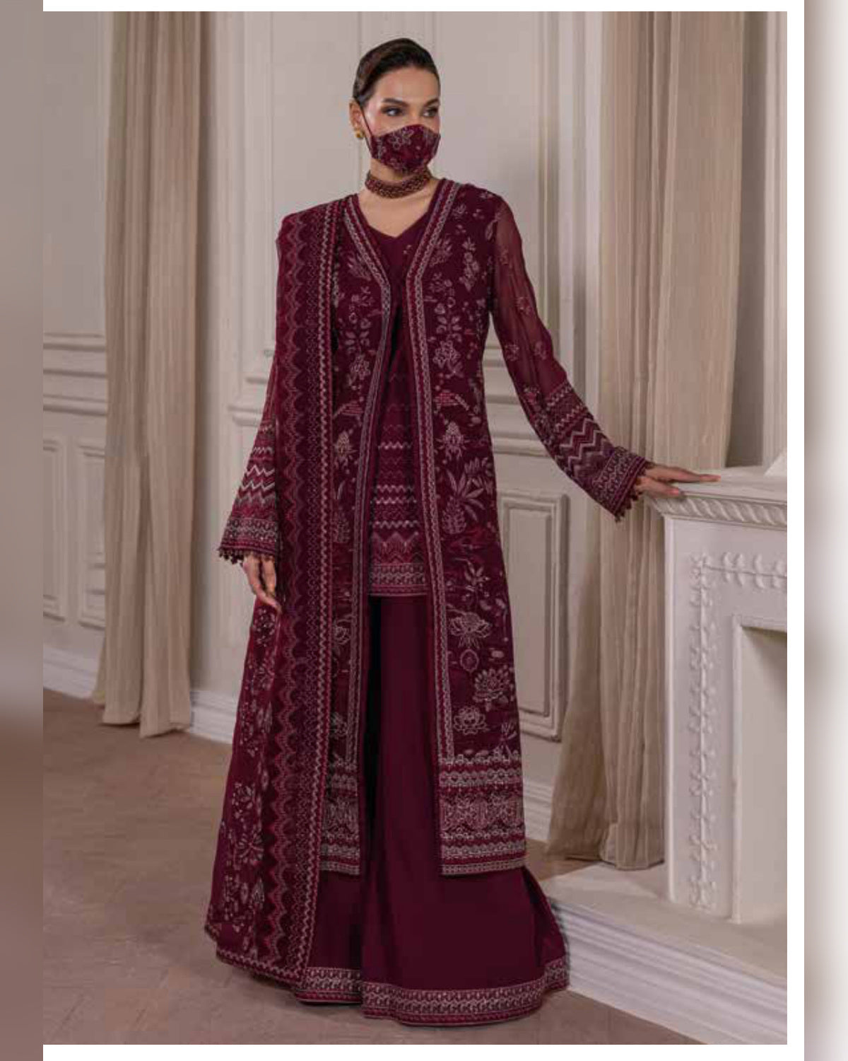 Parisa Safeera by Flossie – Luxury Embroidered Chiffon 3 Piece Unstitched Suit