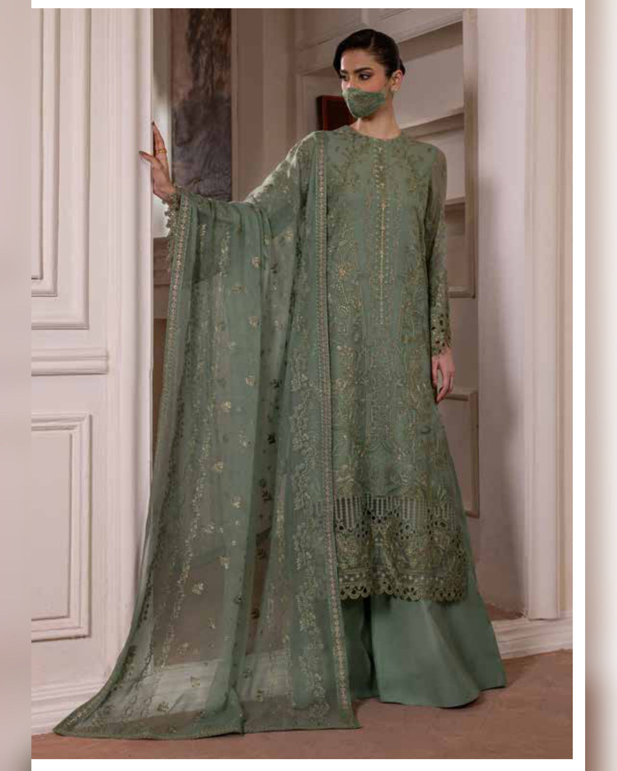 Parisa Safeera by Flossie – Luxury Embroidered Chiffon 3 Piece Unstitched Suit