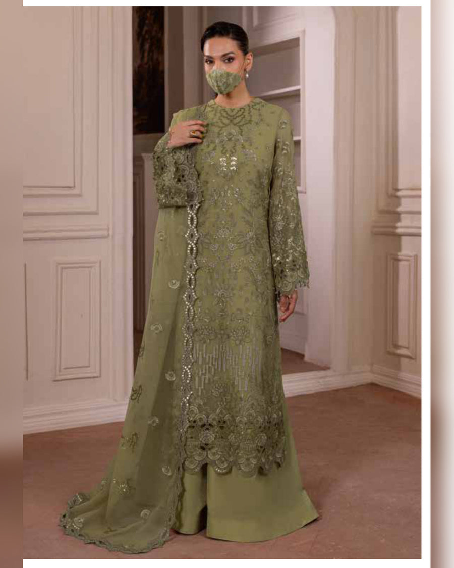 Parisa Safeera by Flossie – Luxury Embroidered Chiffon 3 Piece Unstitched Suit