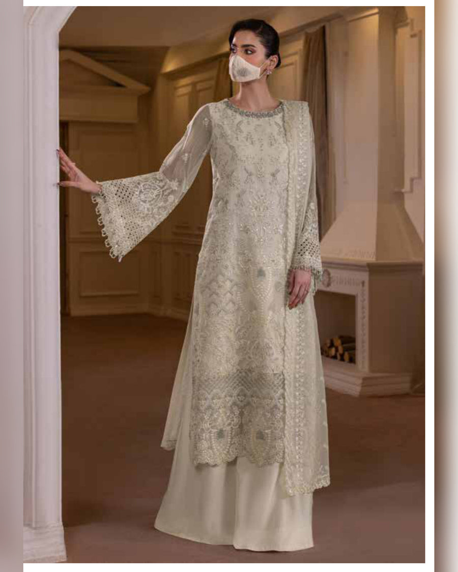 Parisa Safeera by Flossie – Luxury Embroidered Chiffon 3 Piece Unstitched Suit