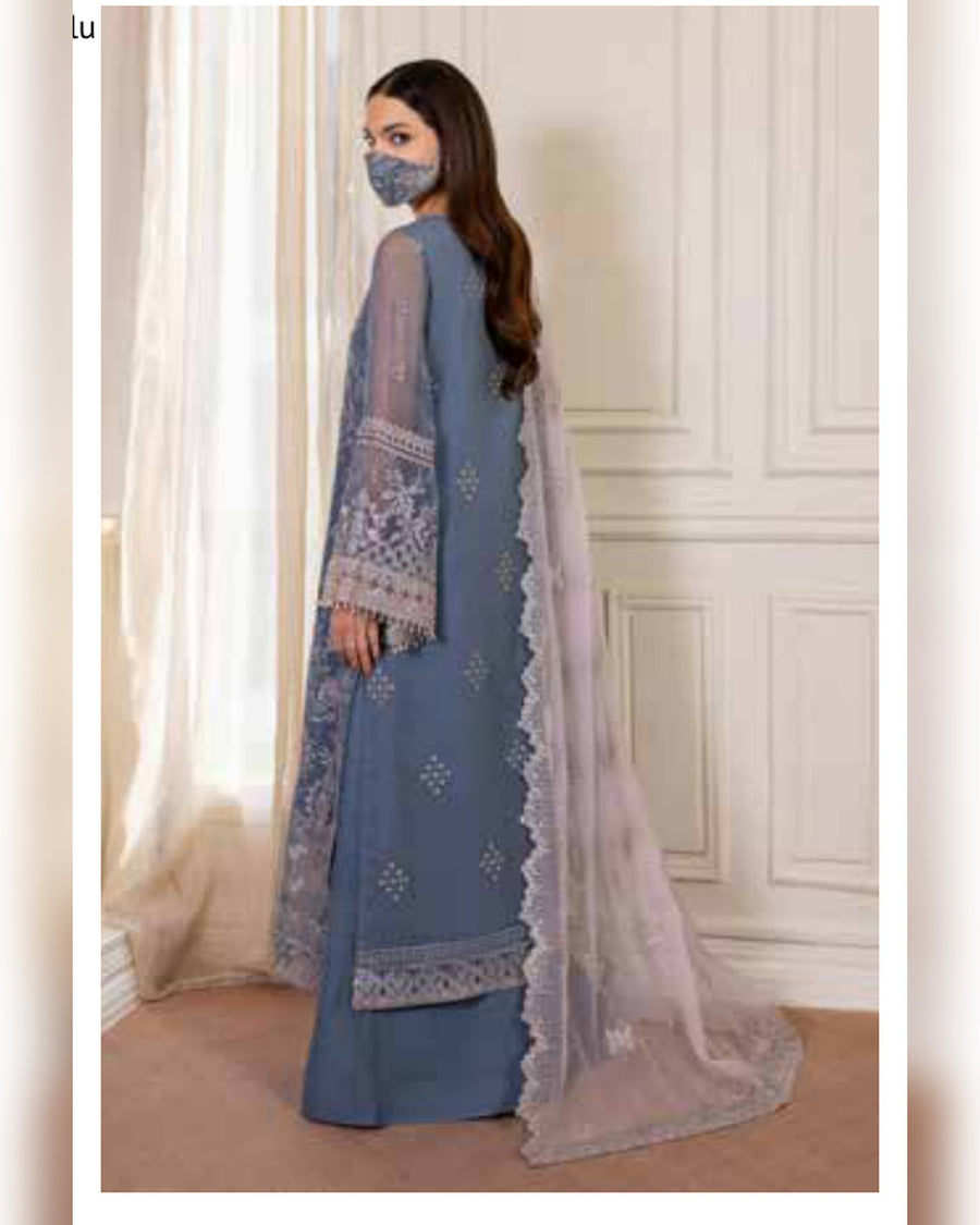 Parisa Safeera by Flossie – Luxury Embroidered Chiffon 3 Piece Unstitched Suit