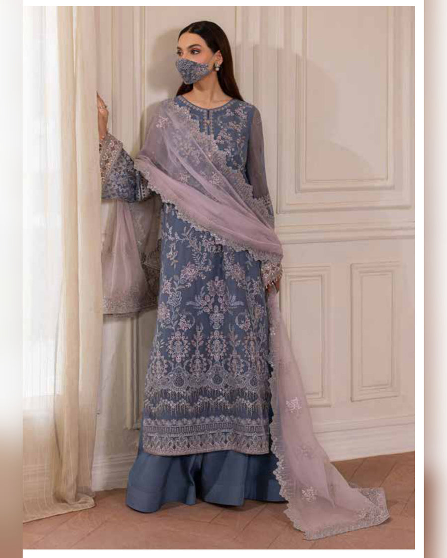 Parisa Safeera by Flossie – Luxury Embroidered Chiffon 3 Piece Unstitched Suit