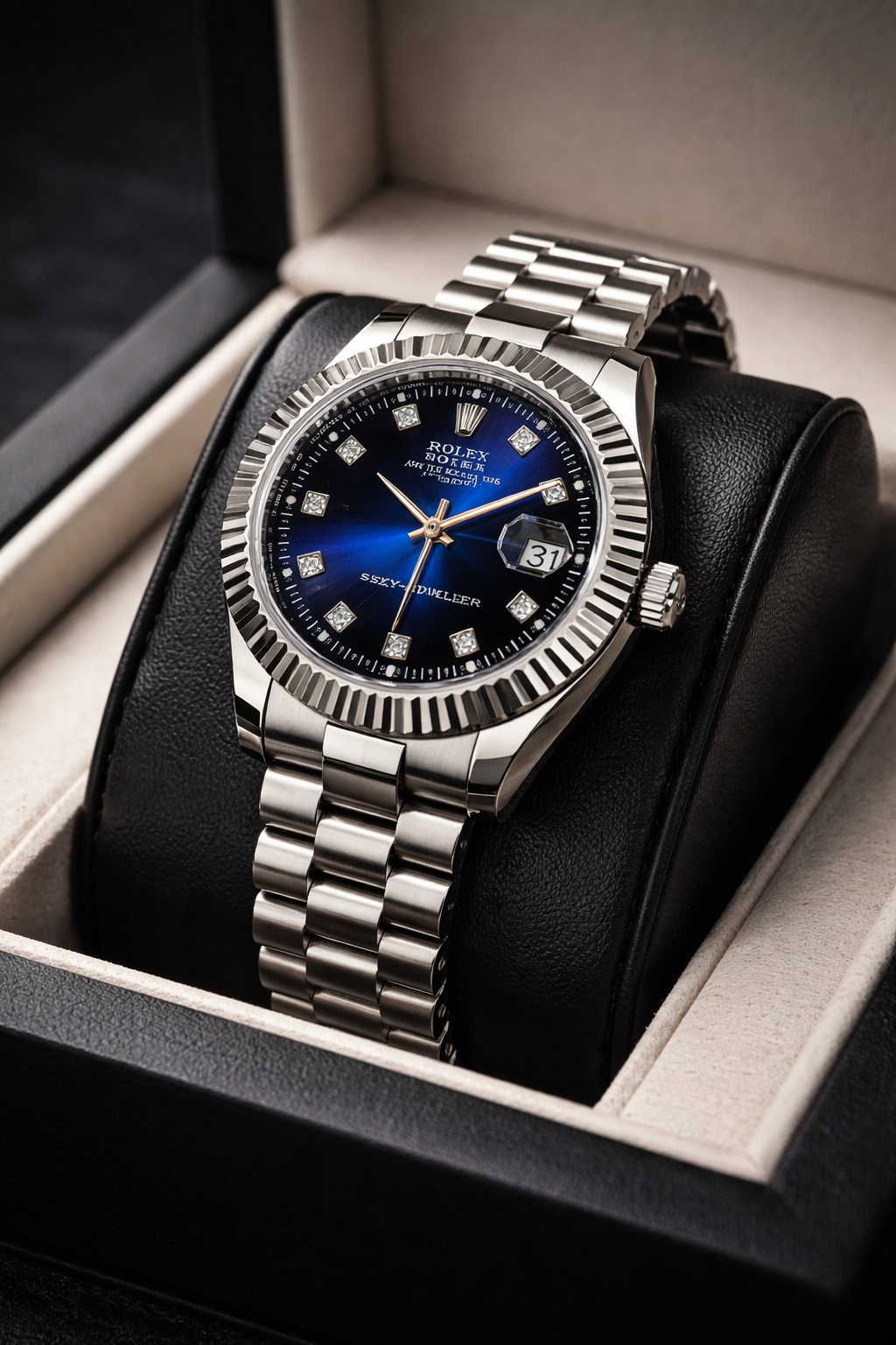 Rolex Blue Dial Stainless Steel Datejust Watch – Premium Luxury Edition