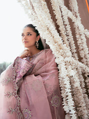 Elegant Silk 3 Piece Suit with Spangle Embroidery & Organza Dupatta