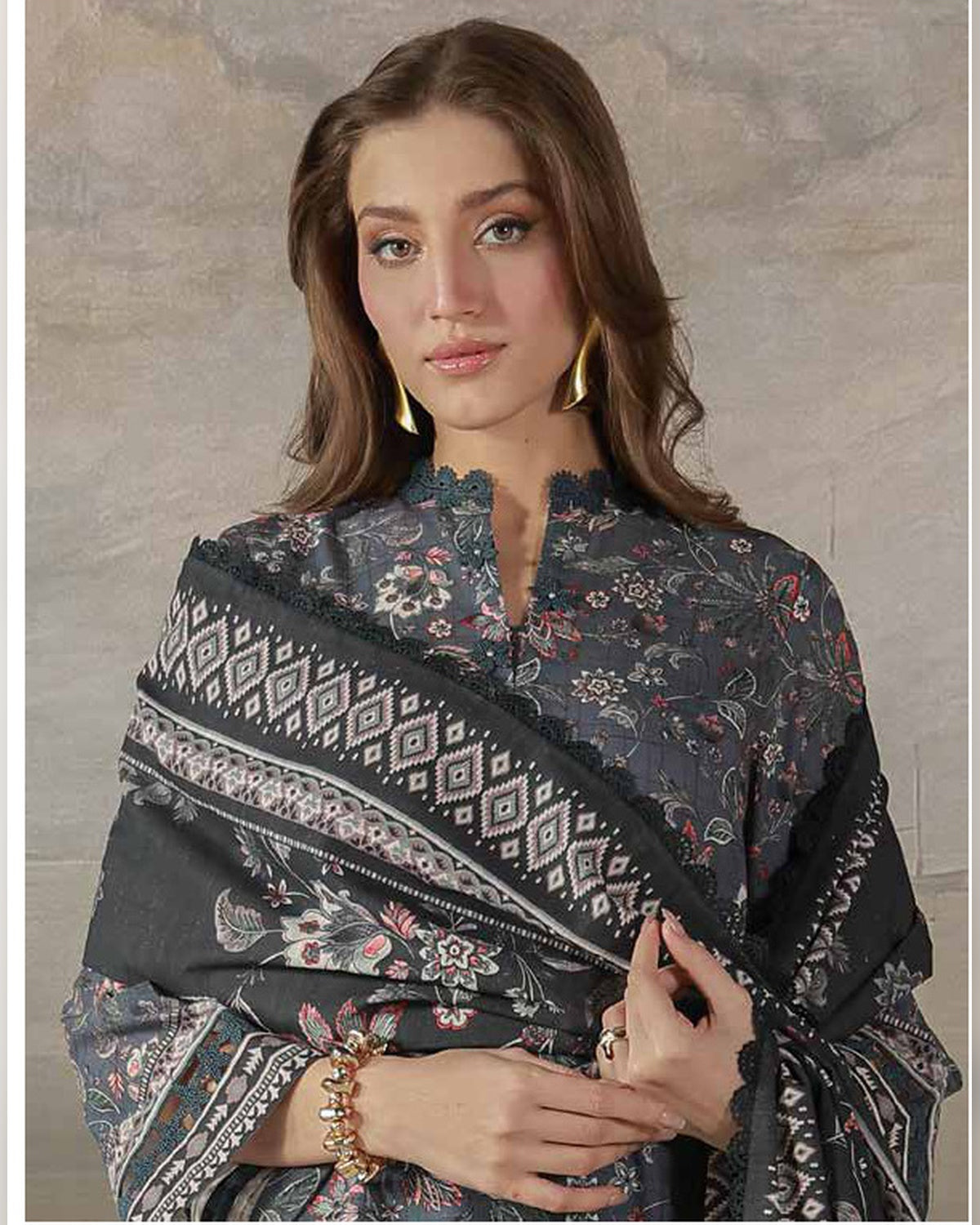 SAHAR Fall / Winter Digital Printed 3 Piece Khaddar Suit