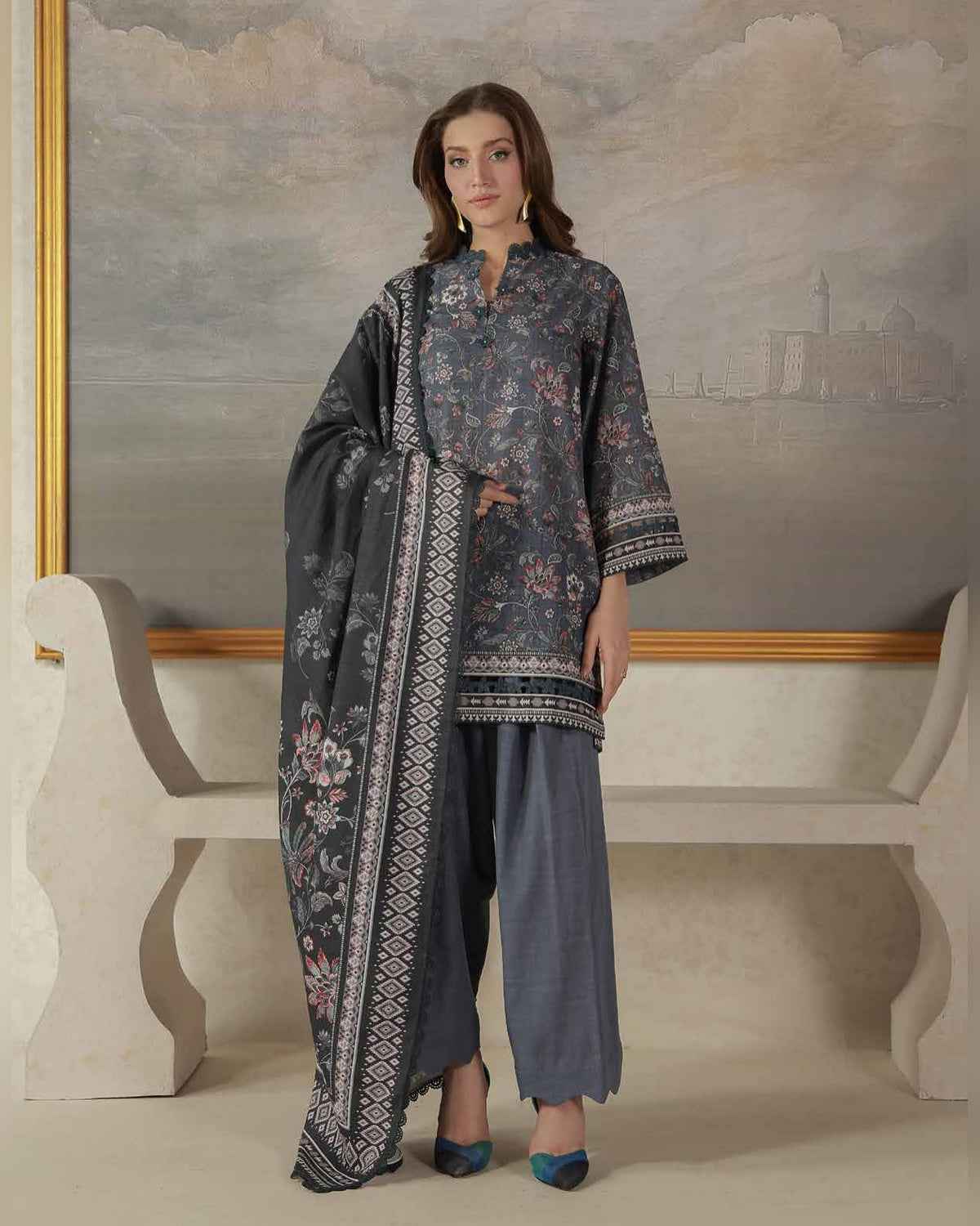 SAHAR Fall / Winter Digital Printed 3 Piece Khaddar Suit