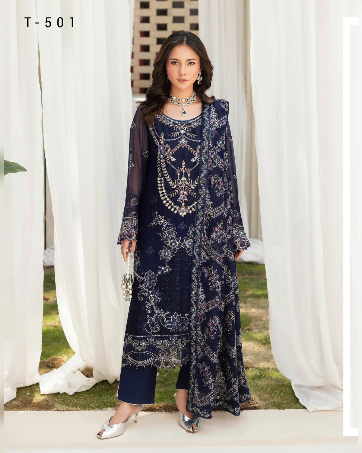 Dastan Chiffon Collection Vol. T-5 Luxury Embroidered 3 Piece Suit