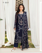 Dastan Chiffon Collection Vol. T-5 Luxury Embroidered 3 Piece Suit
