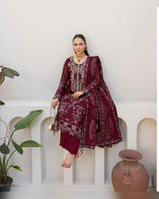 Dastan Chiffon Collection Vol. T-5 Luxury Embroidered 3 Piece Suit