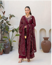 Dastan Chiffon Collection Vol. T-5 Luxury Embroidered 3 Piece Suit